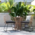 Flash Furniture 3PC Natural Rattan Rope Bistro Set with Side Table TW-VN01516-NAT-GG